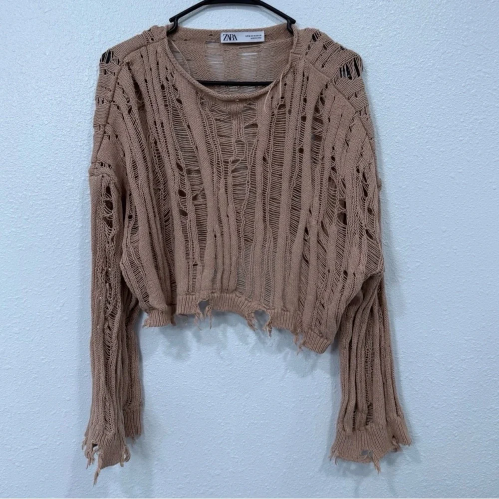 Zara cropped knit sweater Medium - Picture 1 of 3